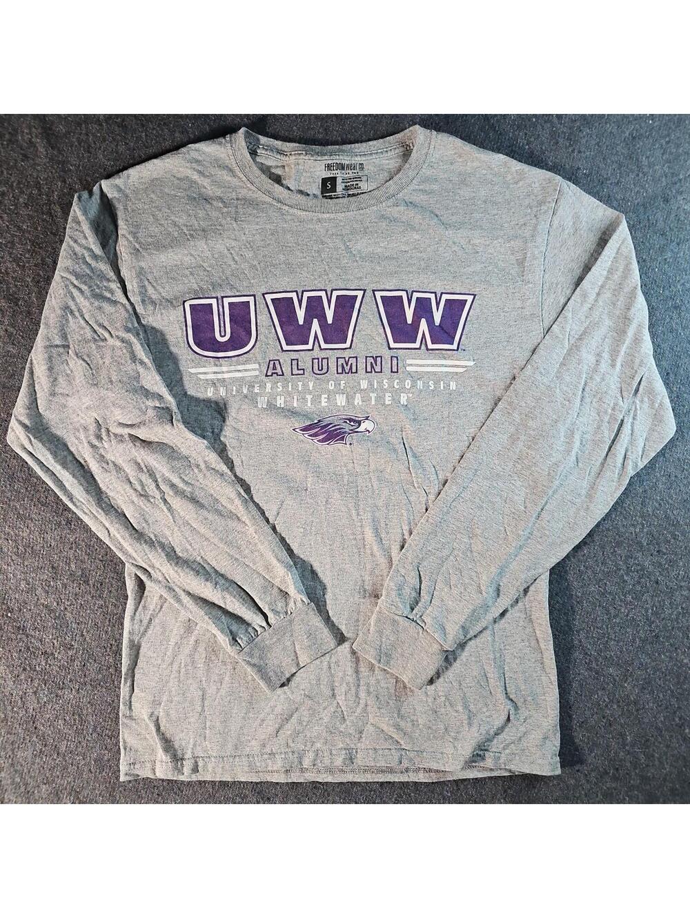 UWW University Whitewater Alumni Freedom Wear Small LS Shirt